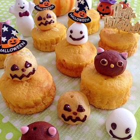 簡単☆ハロウィンにカボチャデコカップケーキ♪